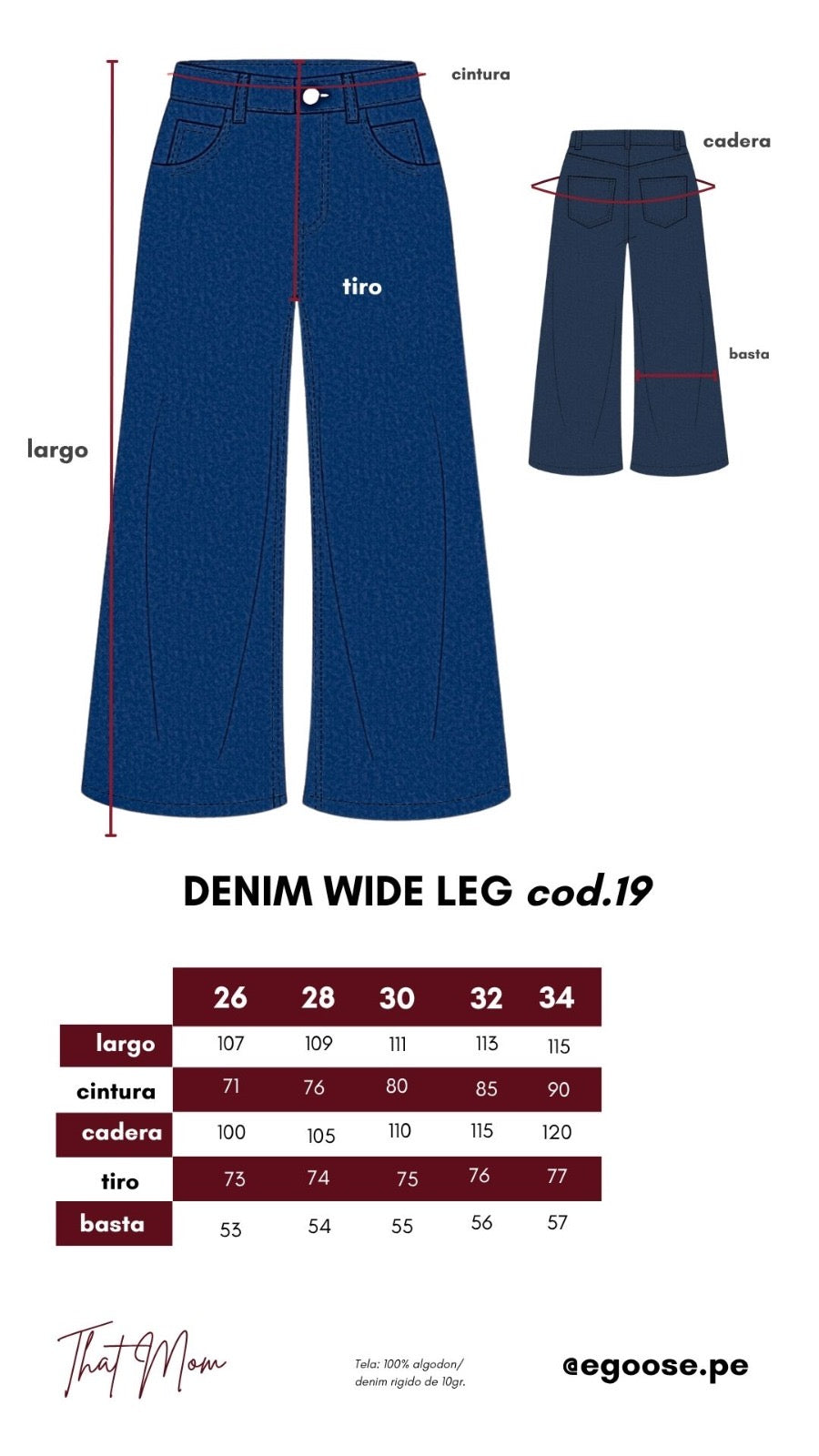 Pantalon Denim Wide Leg 19