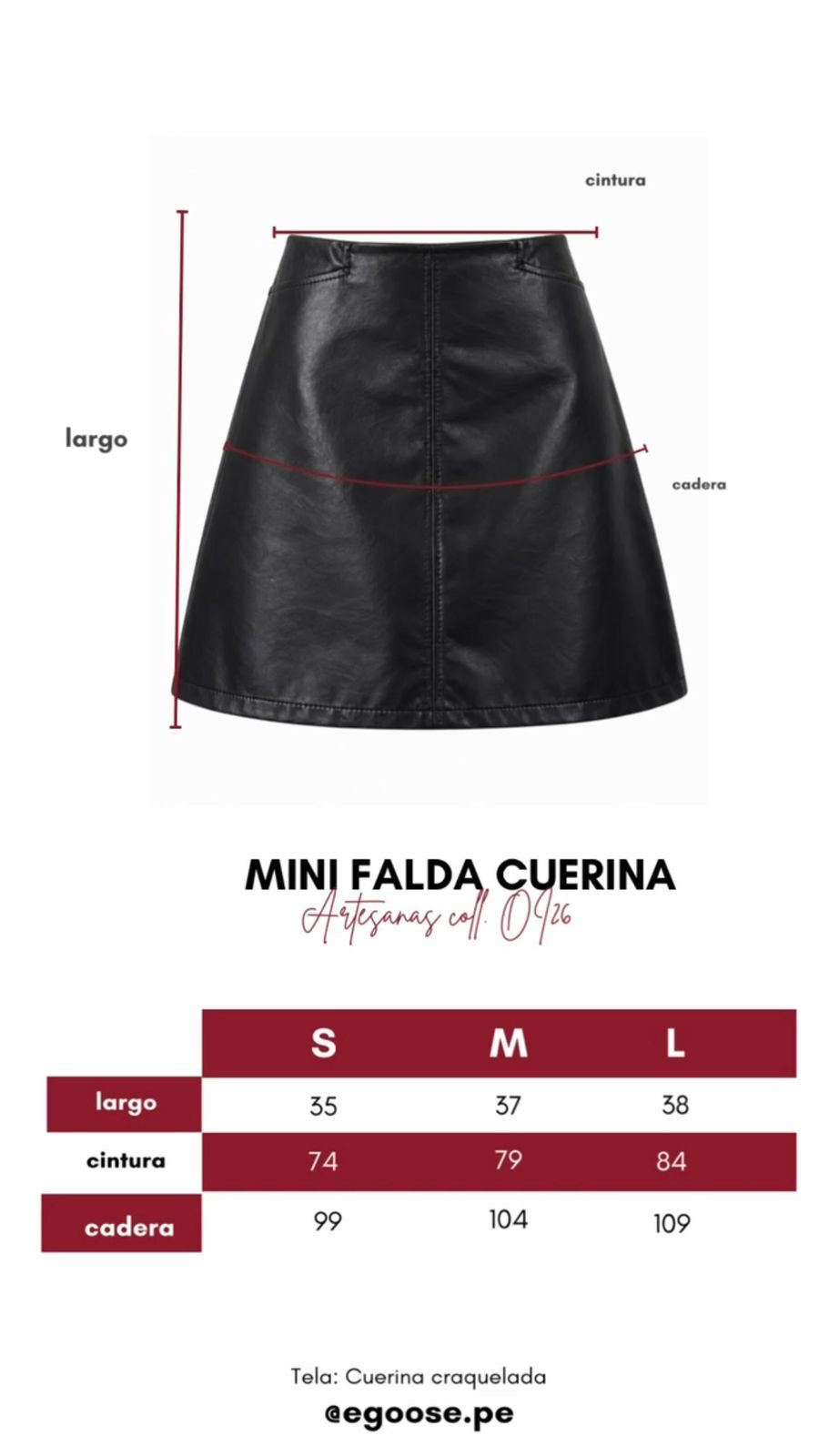 Mini falda cuerina craquelada #22