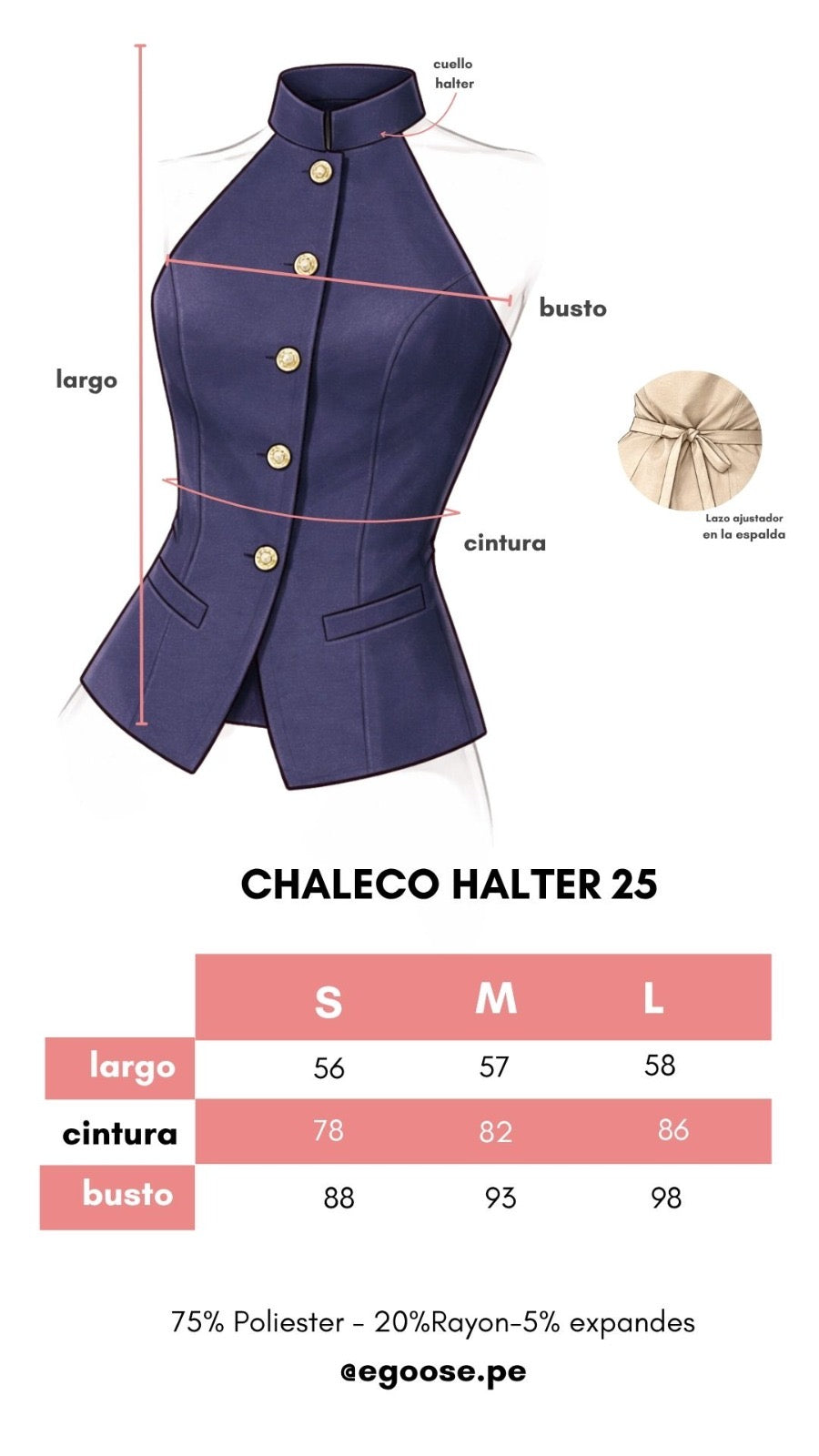Chaleco cuello halter N 25