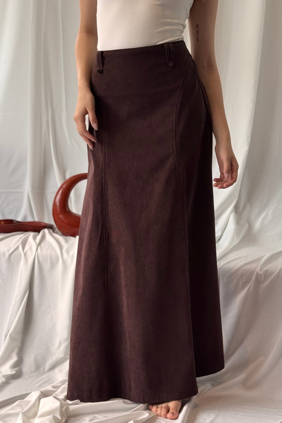 Falda larga corduroy