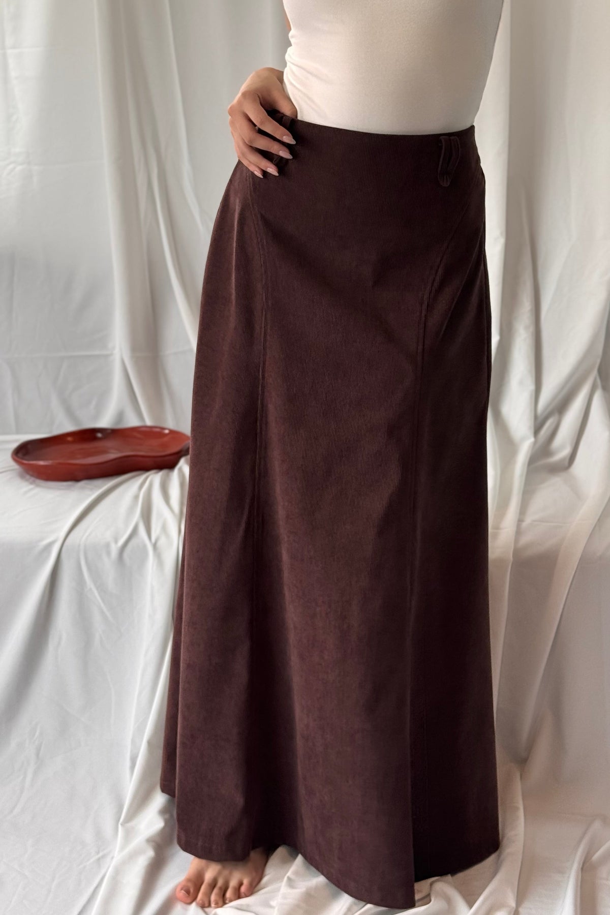 Falda larga corduroy