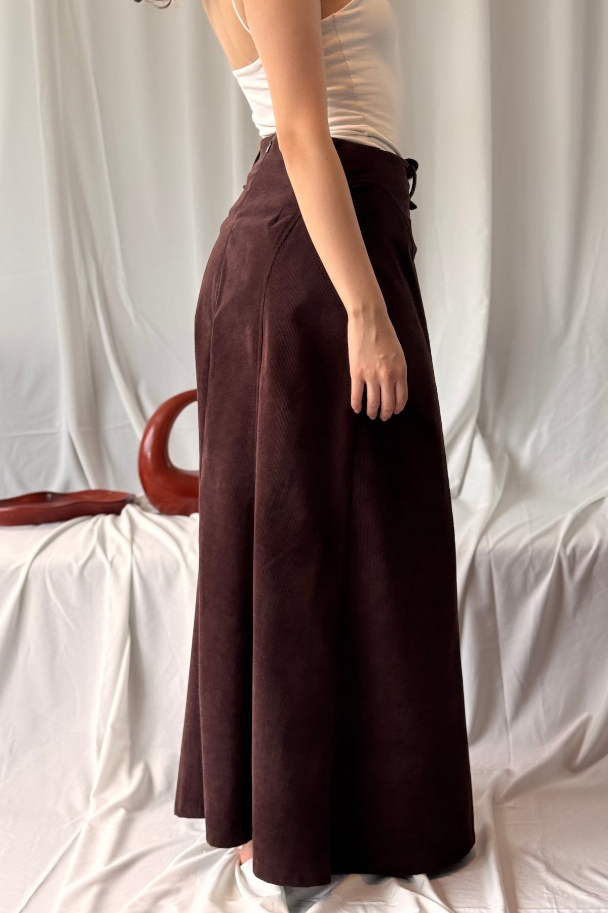 Falda larga corduroy