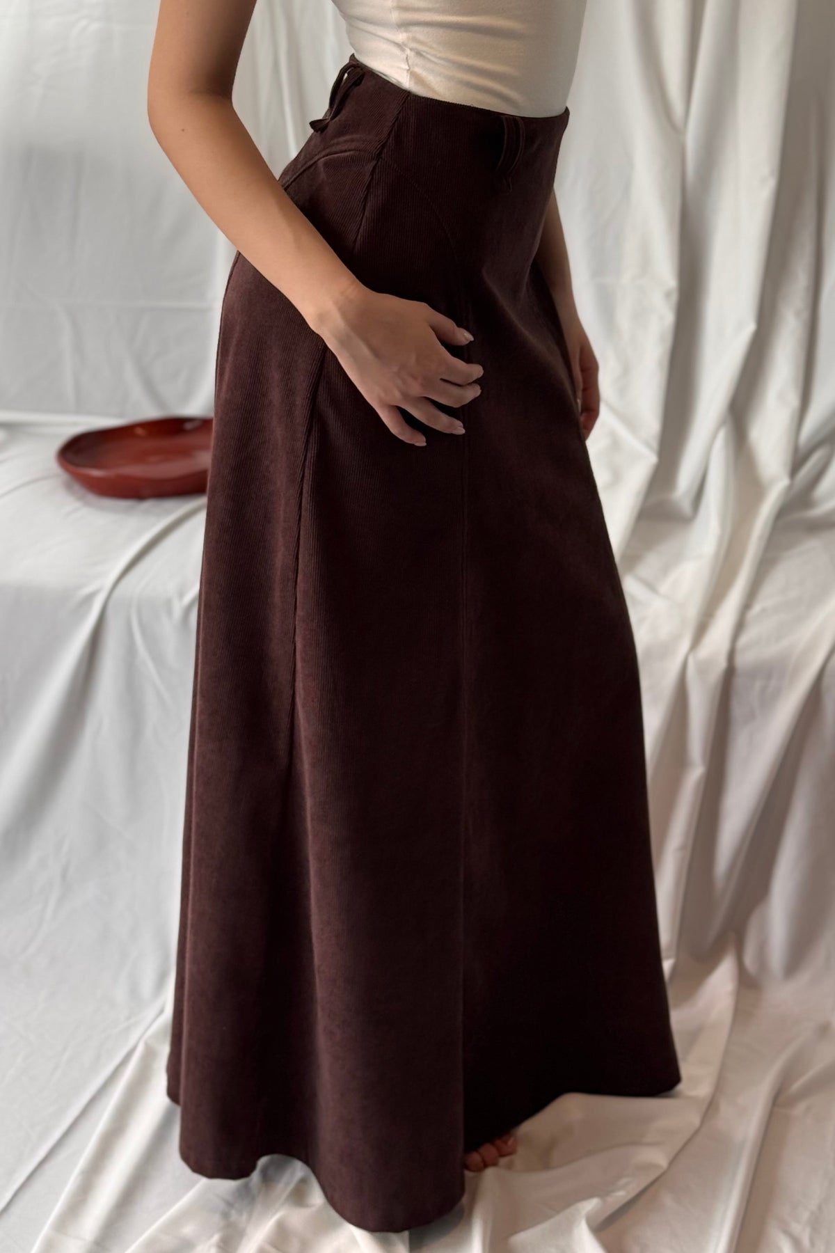 Falda larga corduroy