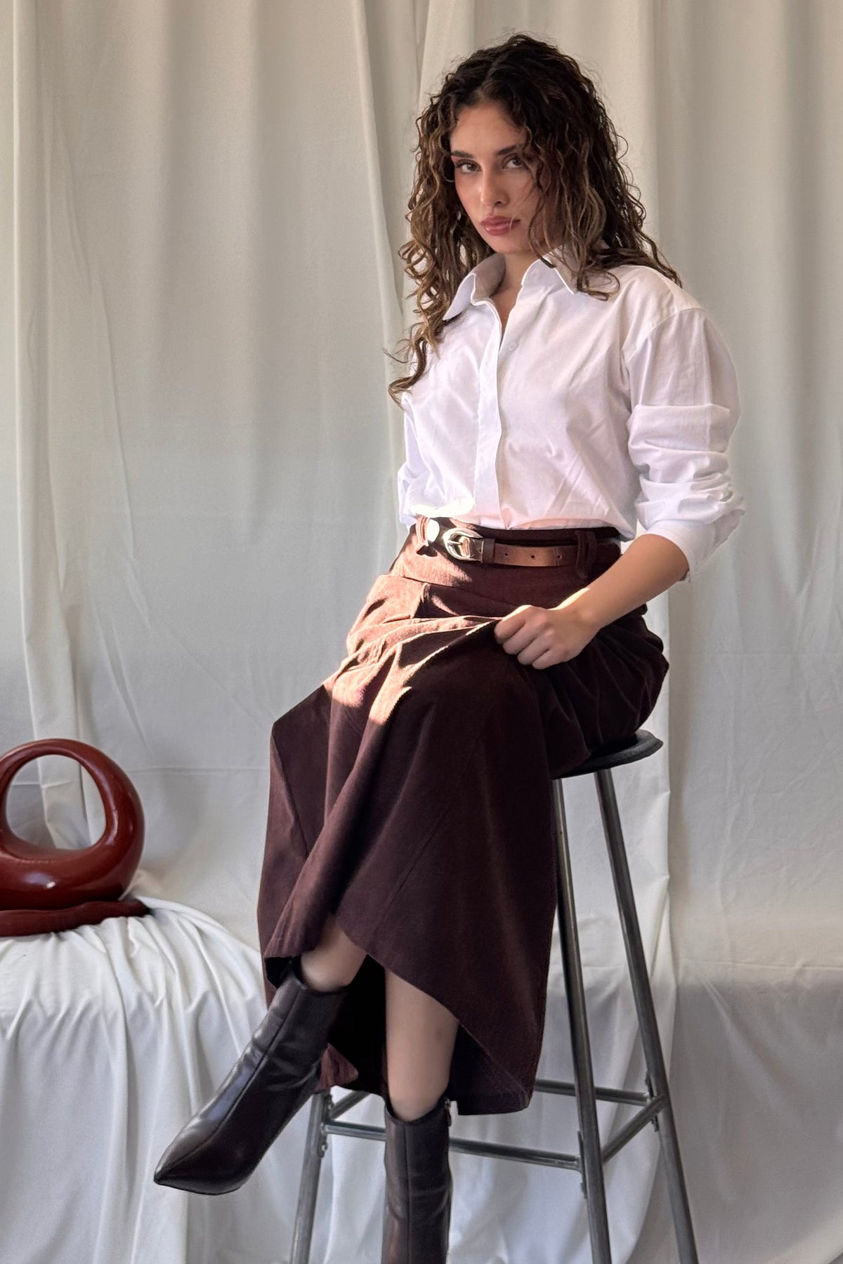 Falda larga corduroy