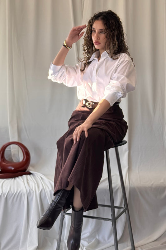 Falda larga corduroy