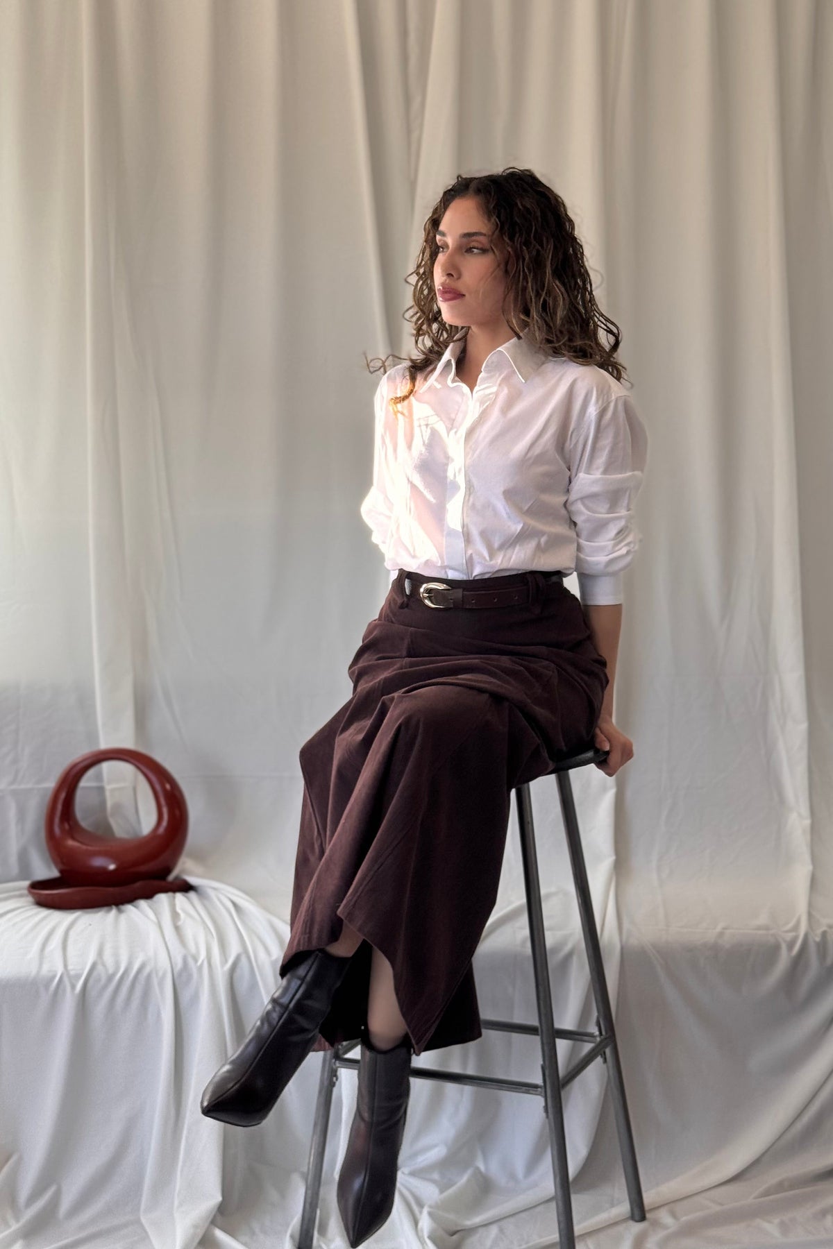 Falda larga corduroy