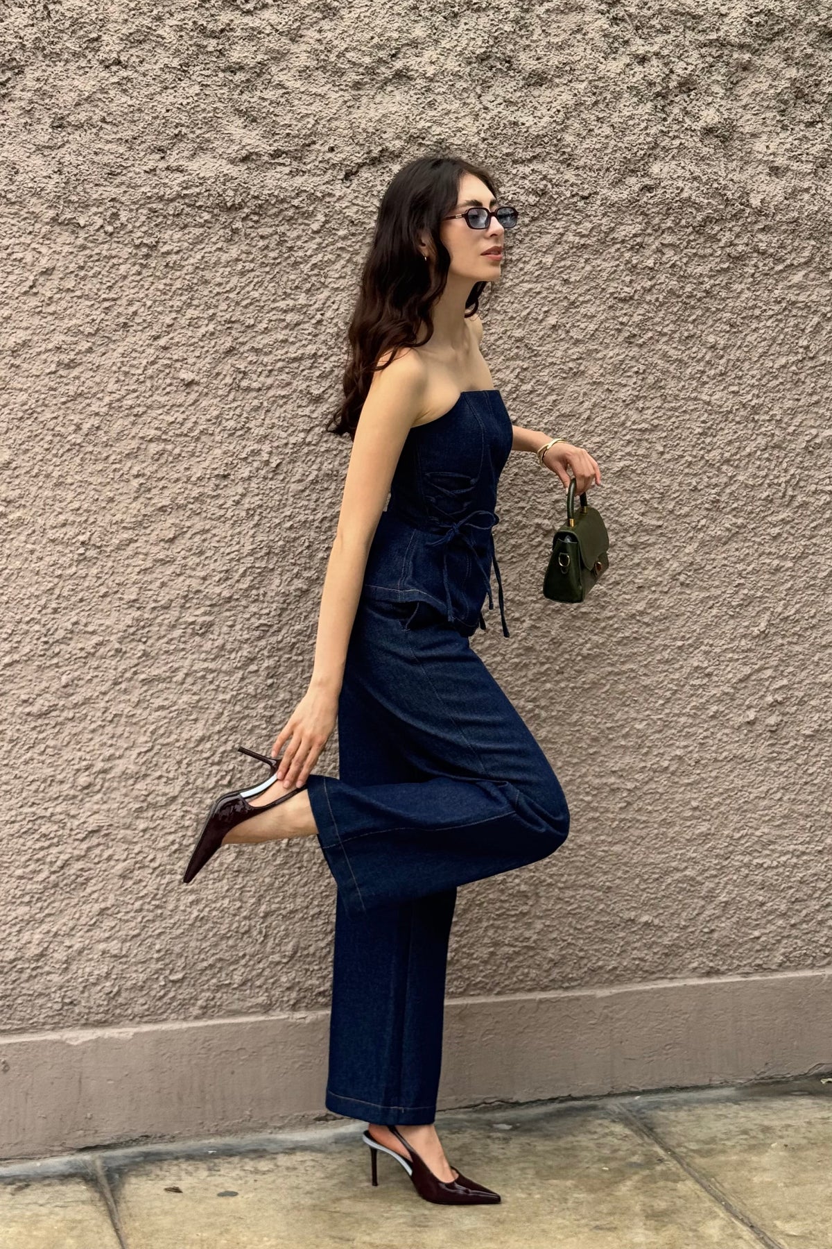 Strapless Denim Peplum #21
