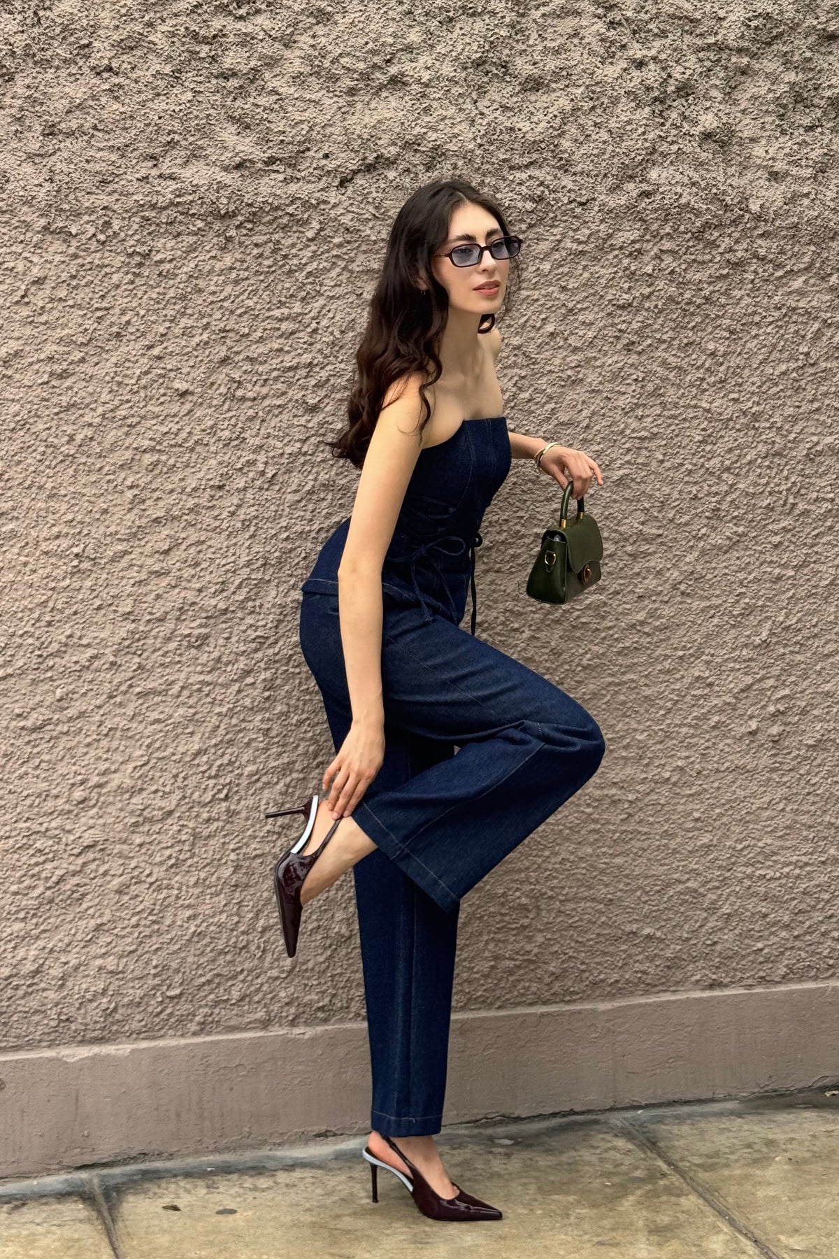 Strapless Denim Peplum #21