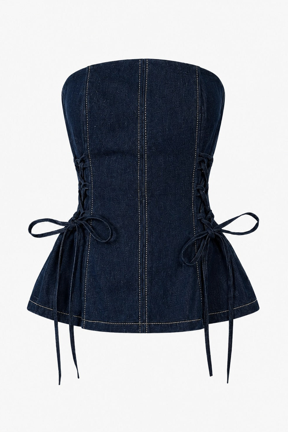 Strapless Denim Peplum #21